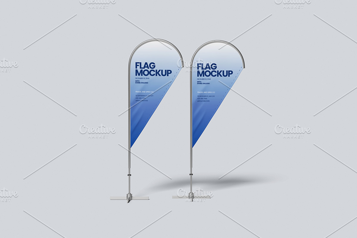 Teardrop Flag Banner Mockup, an Advertising Mockup by Gatamotion (Photo 5 of 5)
