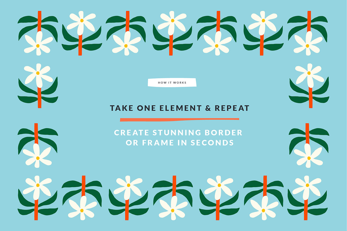 Bloom Blocks Naive Floral Clipart, a Decorative Illustration by Olia (Photo 6 of 25)