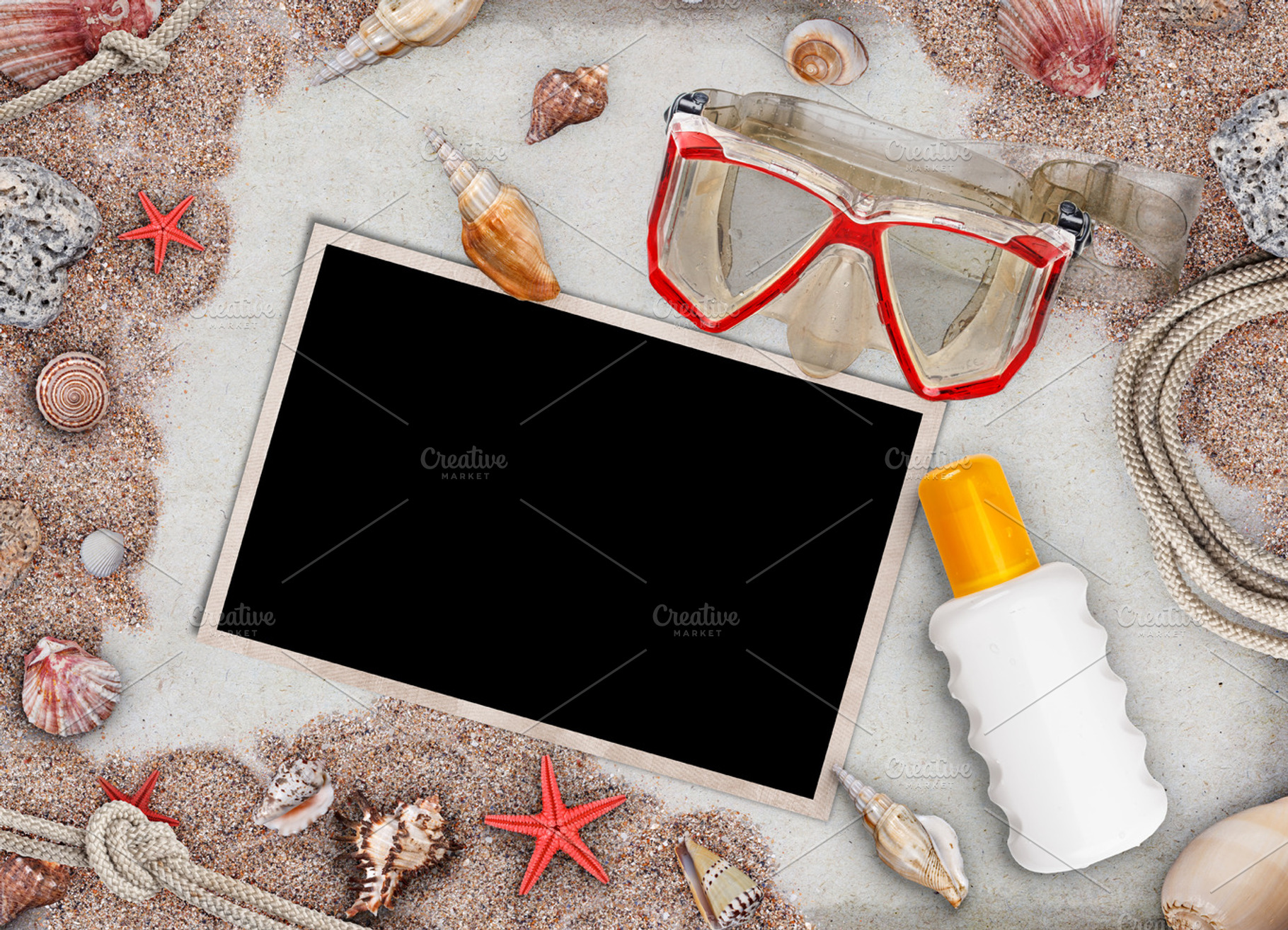 Summer trip concept featuring background, beach, and blank