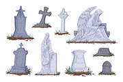 Vintage tombstones and crosses set, an Object Illustration by Good Studio (Thumbnail 3 of 3)
