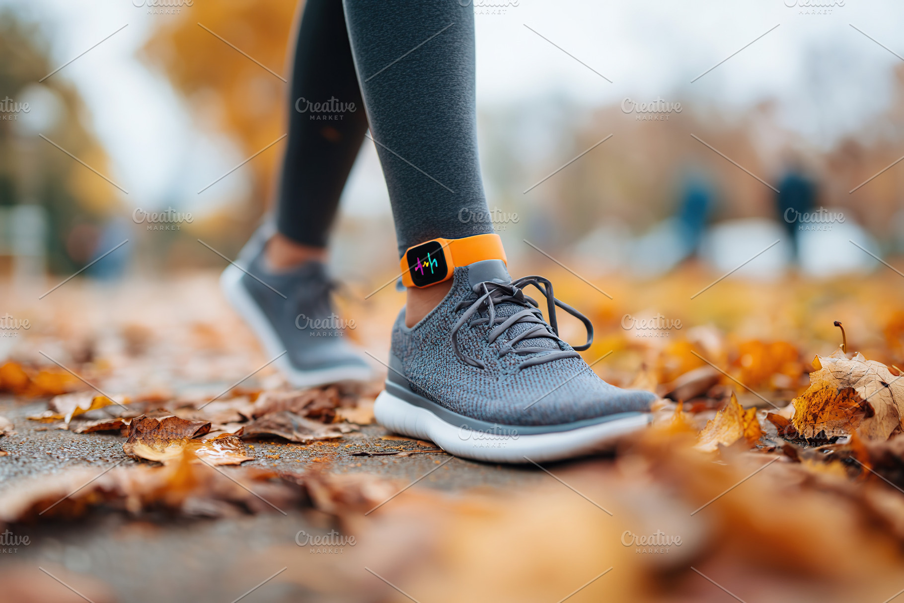 Wellness-focused person enjoys a peaceful walk in a park during autumn, a Photo by AlyaAnd