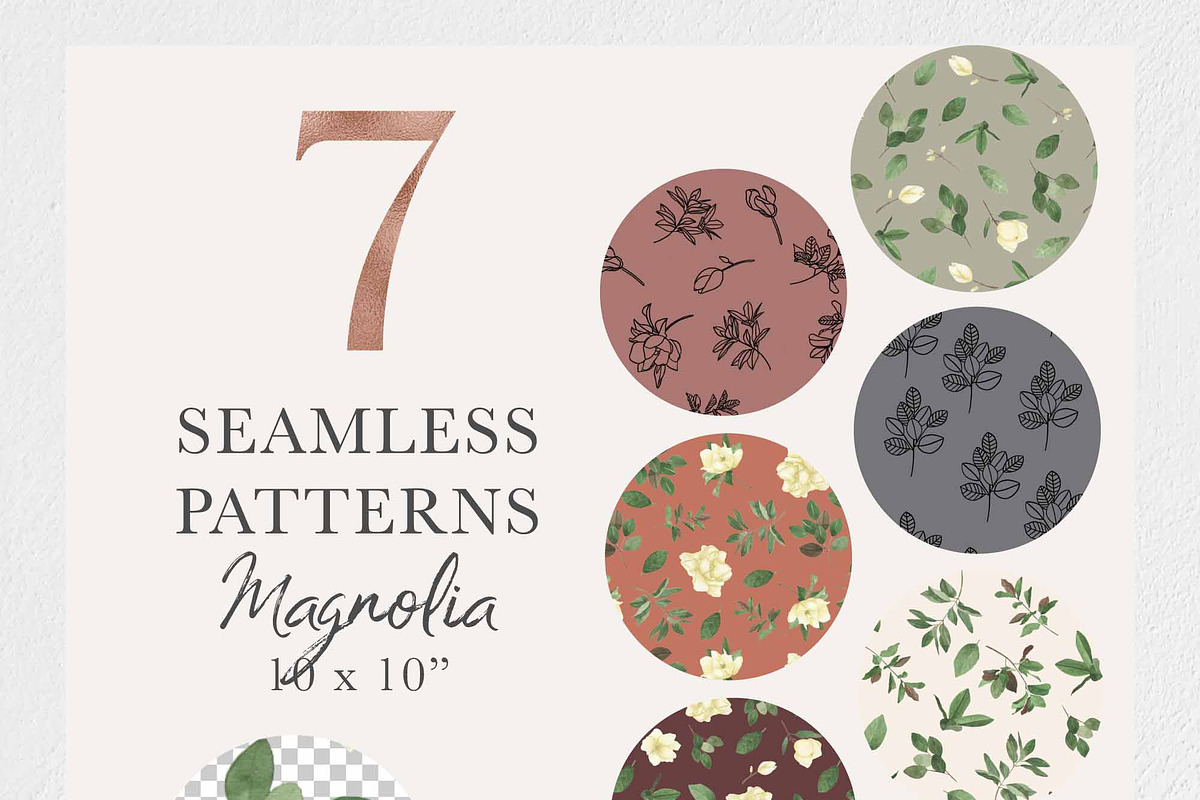 MAGNOLIA - Watercolor & Line Art, a Texture Illustration by Momo Studio (Photo 13 of 14)