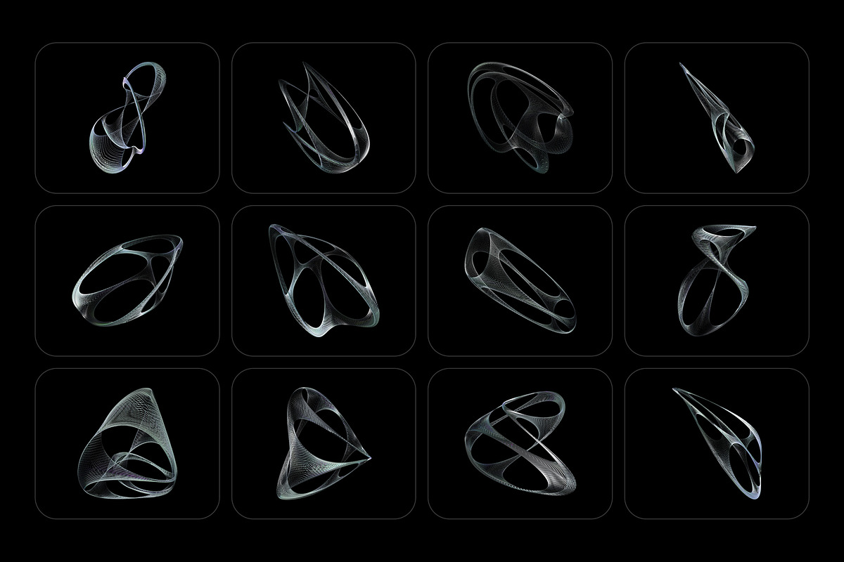 3D Chrome Wireframes - 73 shapes, an Object Graphic by assetpro.design (Photo 10 of 12)