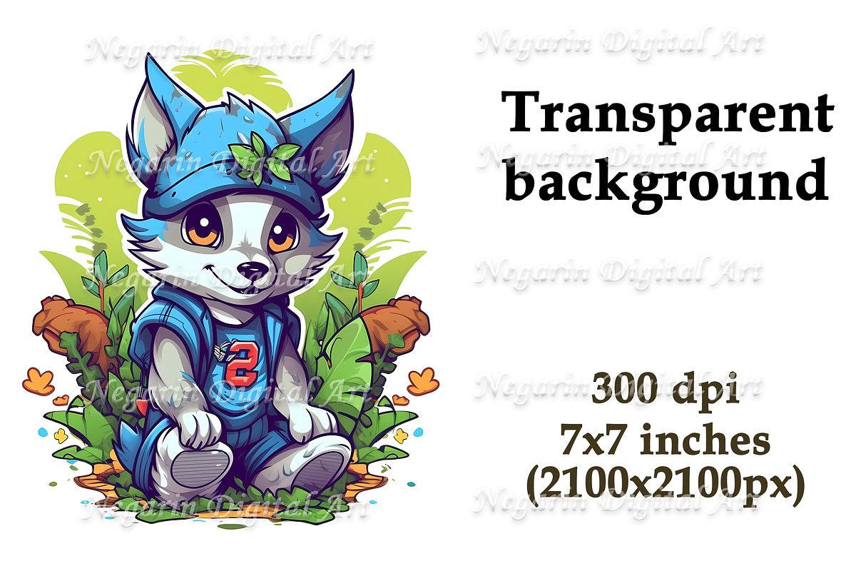 Watercolor Cute Wolf Clipart, an Object Graphic by Negarin Digital Art (Photo 7 of 11)