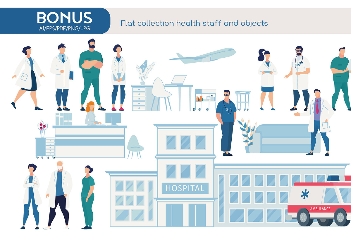Health Service Scene Vectors, a Healthcare Illustration by Tera Vector