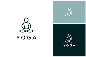 Yoga Zen Meditation Line Logo, a Branding & Logo Template by ika trisiana