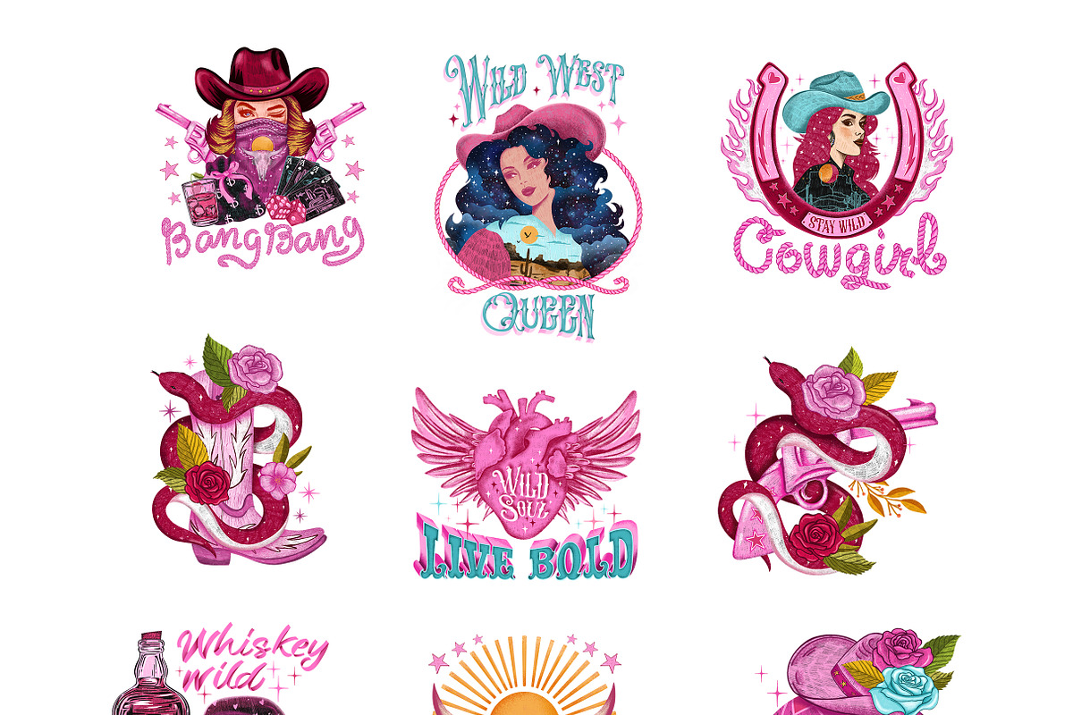 Cowgirl wild west graphic, a Person Illustration by Yelloo Fish (Photo 4 of 29)