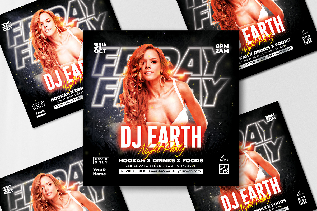 DJ Party Flyer Template, a Flyer Template by creative-mint (Photo 2 of 4)