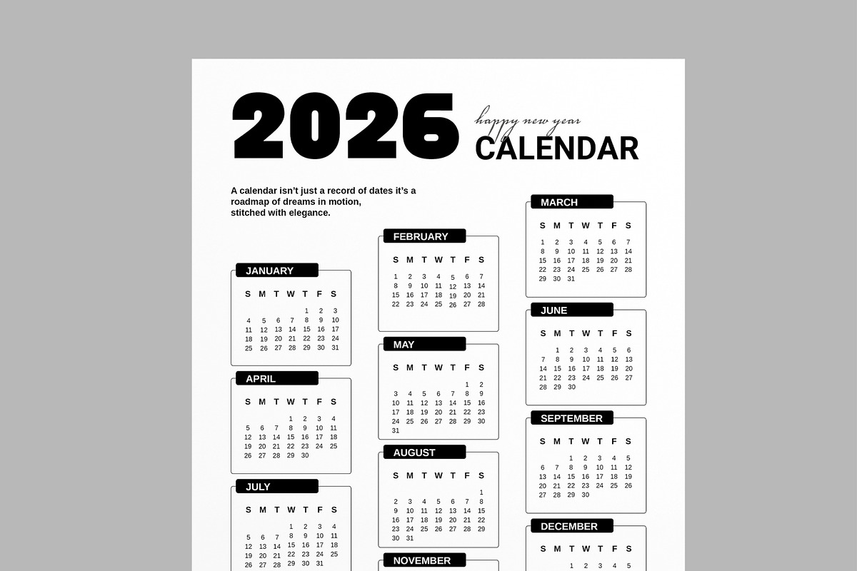 Calendar 2026 Layout Template preview 4