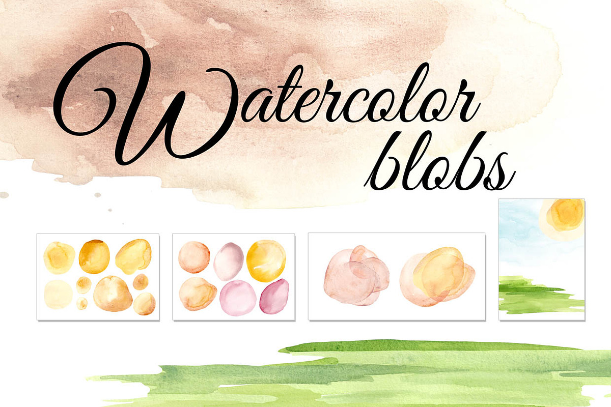 Watercolor blobs, a Texture Illustration by Daria Ustiugova (Photo 1 of 9)