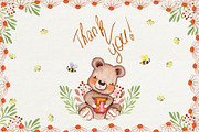 Honey Bears Watercolor Collection, a Decorative Illustration by TanataDesign (Thumbnail 8 of 8)