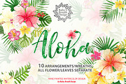 Watercolor Aloha Tropical design, an Illustration by Babysbreath/Dandelionery (Thumbnail 1 of 3)