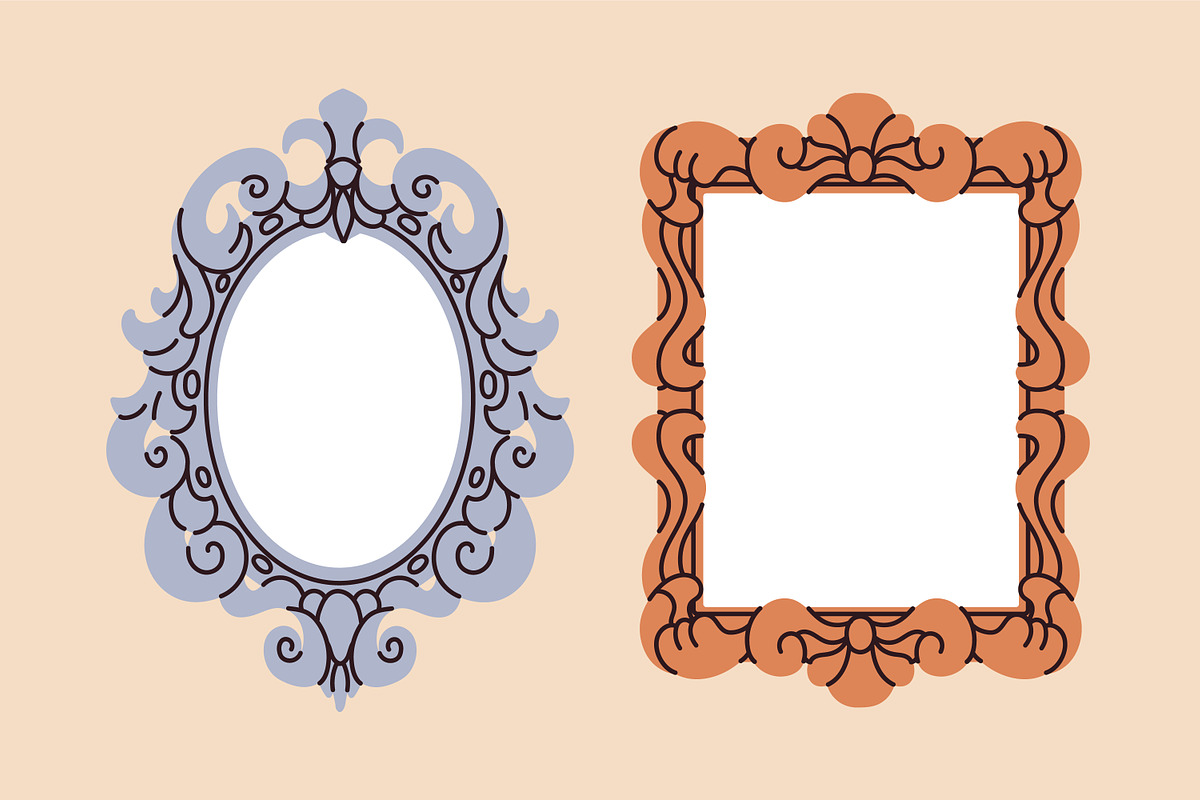 Vintage picture frames, borders set, an Object Illustration by Good Studio (Photo 6 of 16)