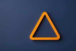 Floating orange triangular outline, an Illustration by wavebreak