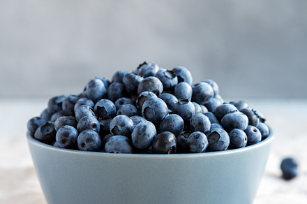 Raw Organic Blueberries in a Bowl, side view., a Food & Drink Photo by LiudmylaChuhunova