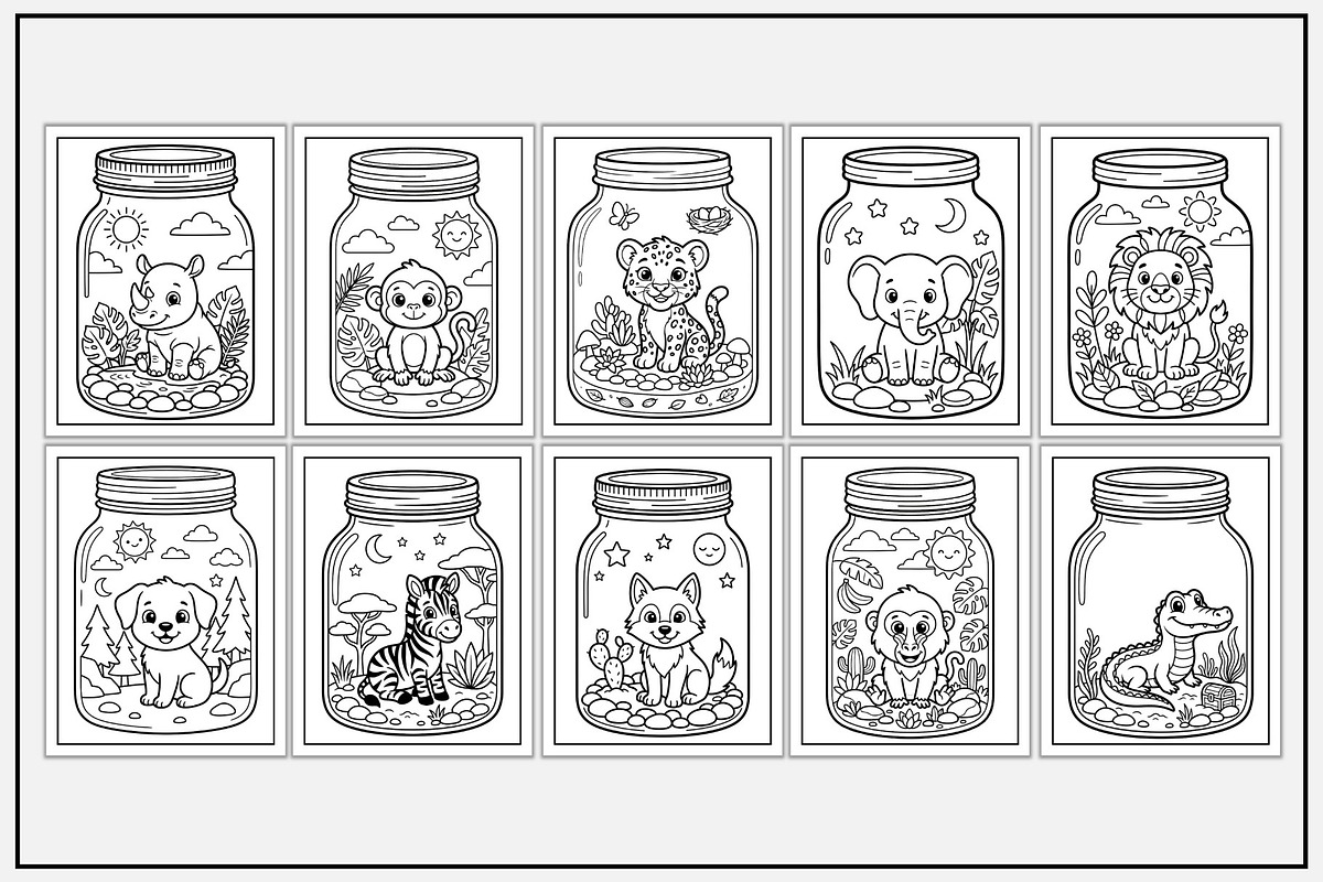 Wild Animal in a Jar Coloring Pages, an Animal Illustration by Lamia Emad (Photo 2 of 5)