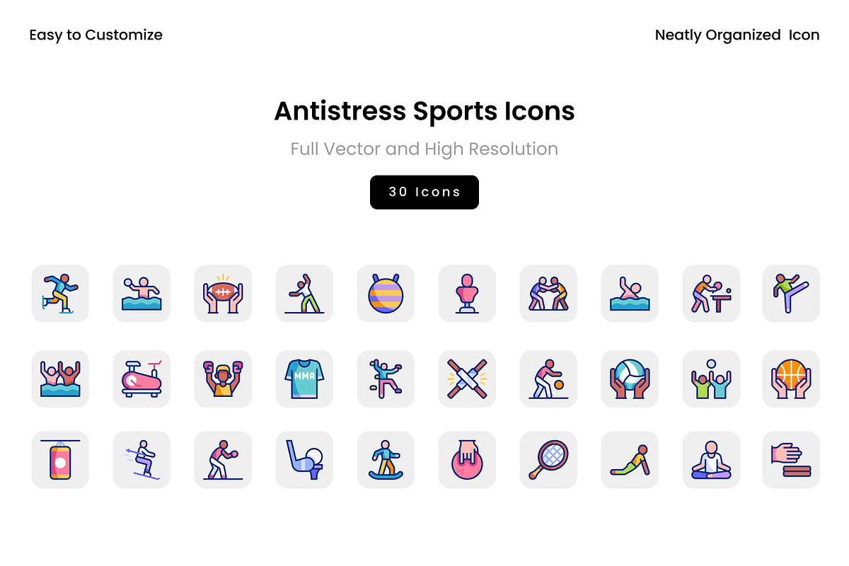 Antistress Sports Icons, a Solid Icon by Wencory (Photo 1 of 2)