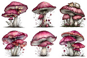 Whimsical Mushroom Clipart, an Illustration by Dream Creation (Thumbnail 2 of 7)