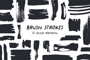 Textured paint brush strokes set, a Decorative Illustration by Good Studio