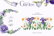 Watercolor Flowers Set Purple Garden, a Decorative Illustration by ViktoriyaD (Thumbnail 9 of 14)
