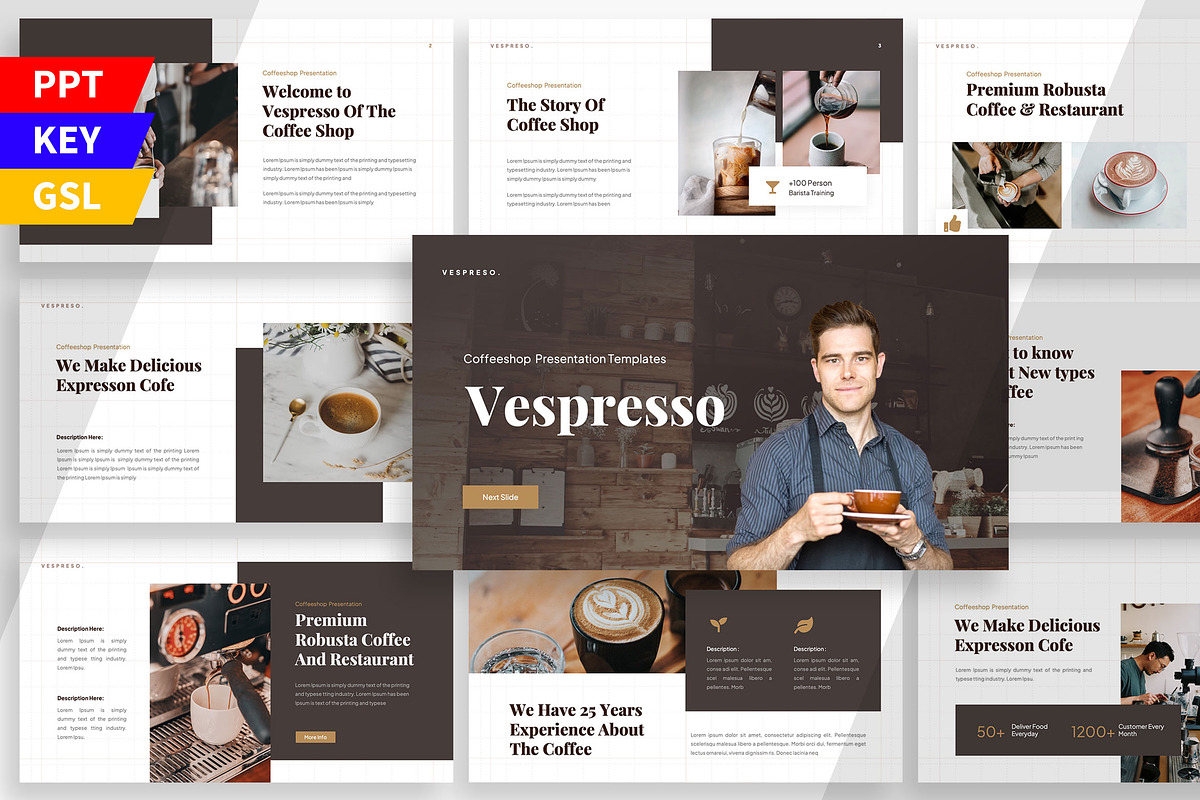Vespresso Coffee Shop - Presentation, a Presentation Template by Haidezign (Photo 1 of 3)