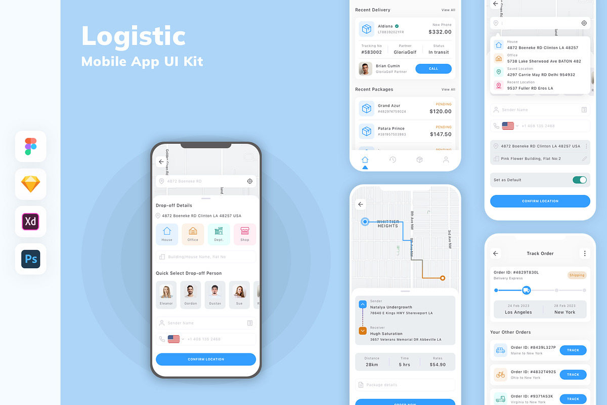 Logistic Mobile App UI Kit, an UI Kit Template by uicube