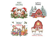 Vintage Christmas Farmhouse Sublimat, an Illustration by Designworld (Thumbnail 3 of 4)