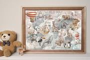 Animal ABC World map watercolor set, an Animal Illustration by TanyaSchuka (Thumbnail 6 of 22)