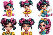 Adorable Girl Bow Clipart, an Illustration by DreamArtGraphic (Thumbnail 5 of 5)