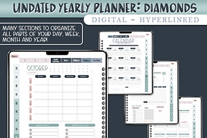 Undated Digital Planner - Diamonds