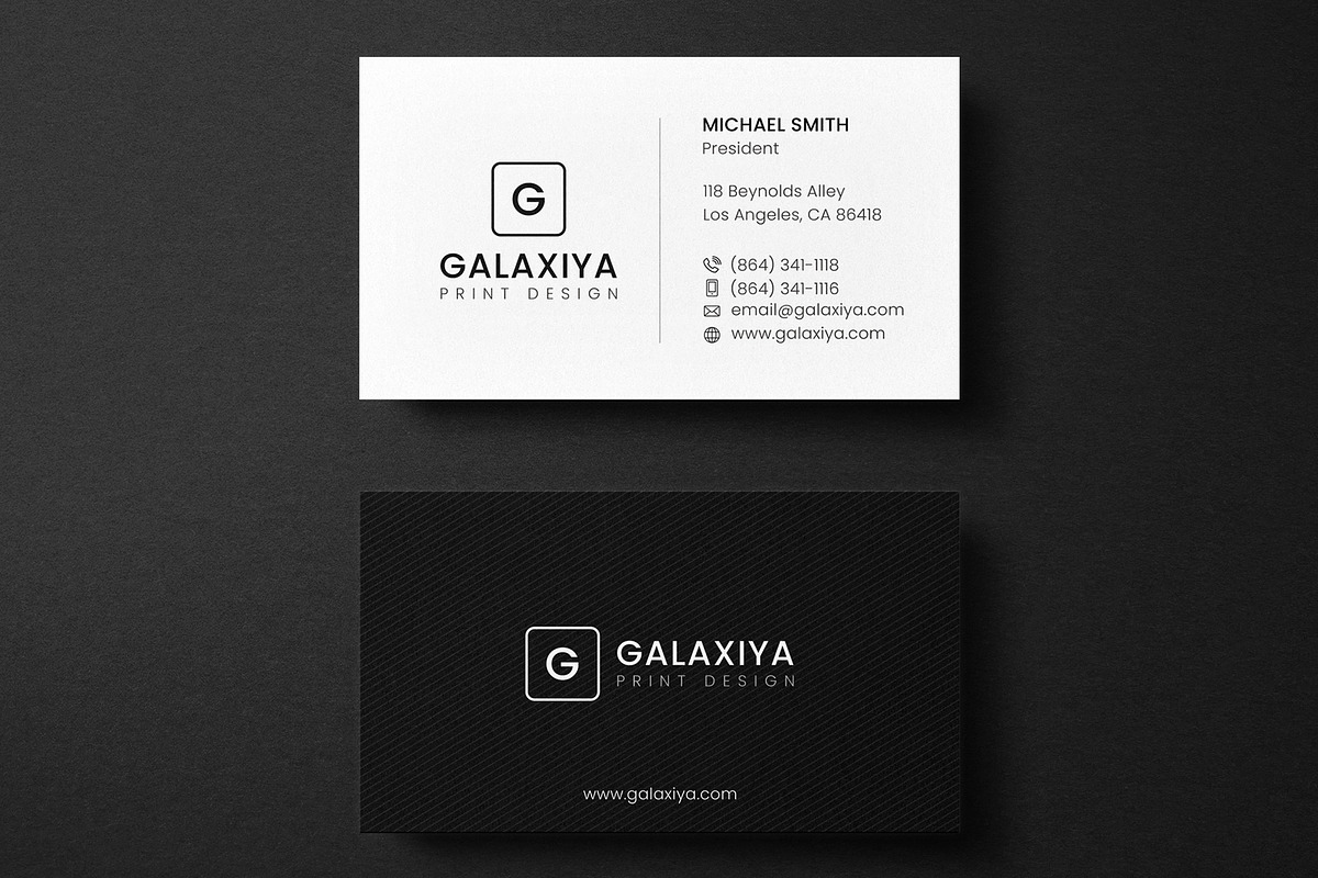 Minimal Business Card With Mockup, a Business Card Template by Galaxiya (Photo 2 of 4)