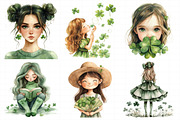 Watercolor Girl St. Patrick's Clipar, an Illustration by Daily.Designs (Thumbnail 5 of 8)