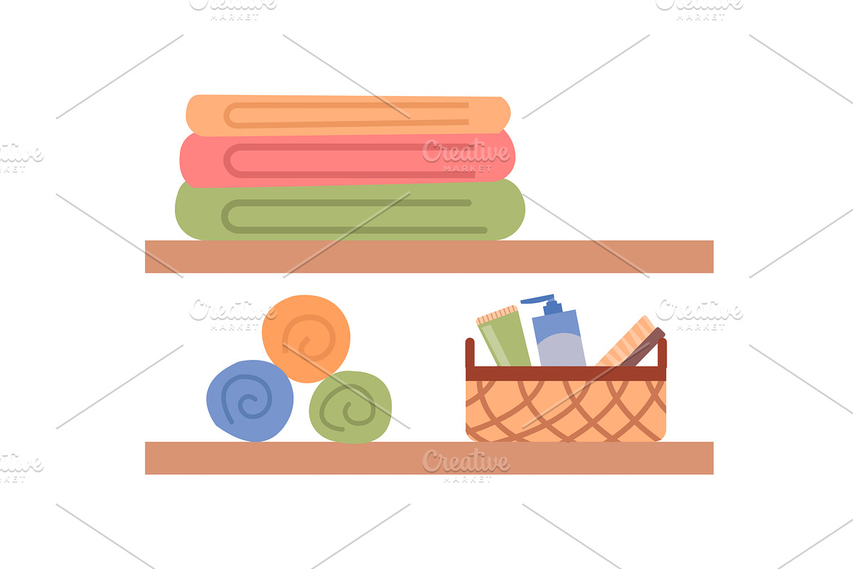 shelves in bathroom vector icon, an Object Illustration by vectorpointstudio