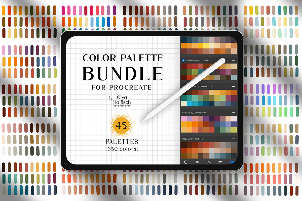 45 Procreate Color Palettes BUNDLE, a Palette Add-On by Olya Haifisch (Photo 1 of 12)