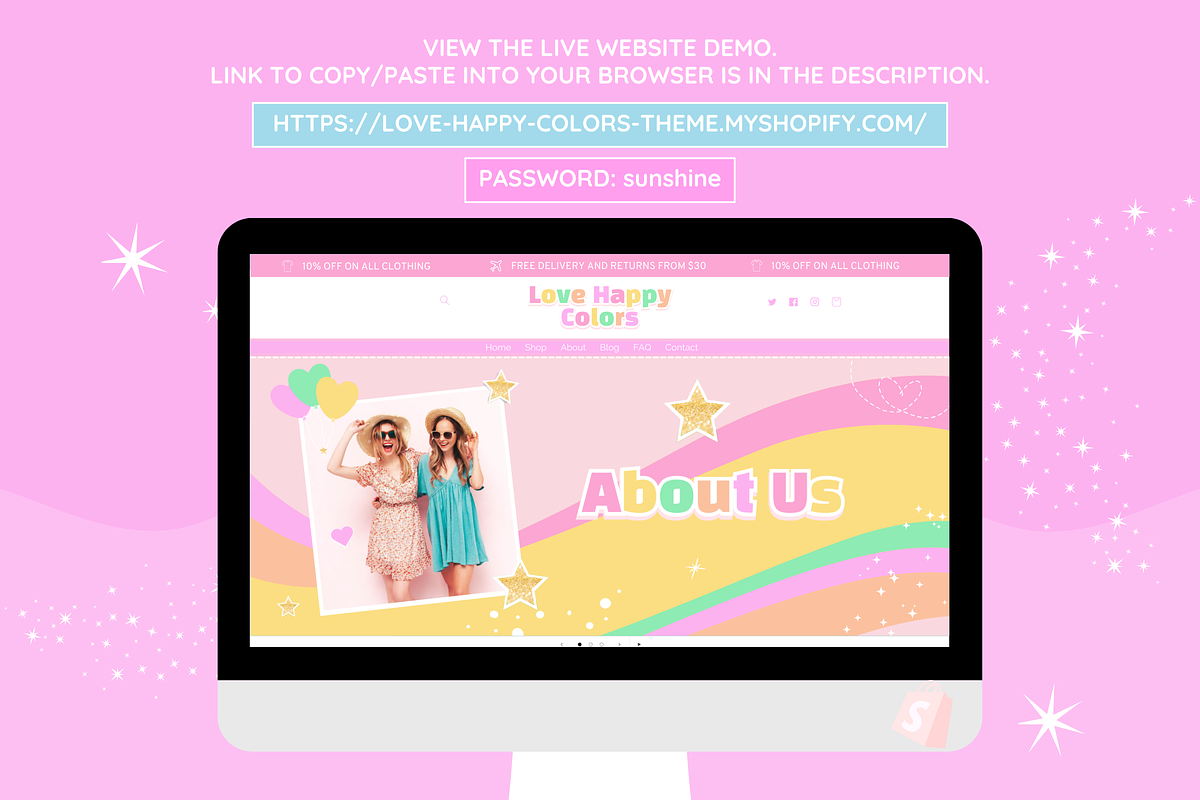 Happy Colors Shopify Theme, a Shopify Template by SunshineStudioBoutique (Photo 4 of 10)