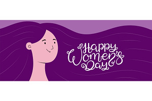 Happy Womens Day lettering, woman, a Seasonal Illustration by sceptical cactus