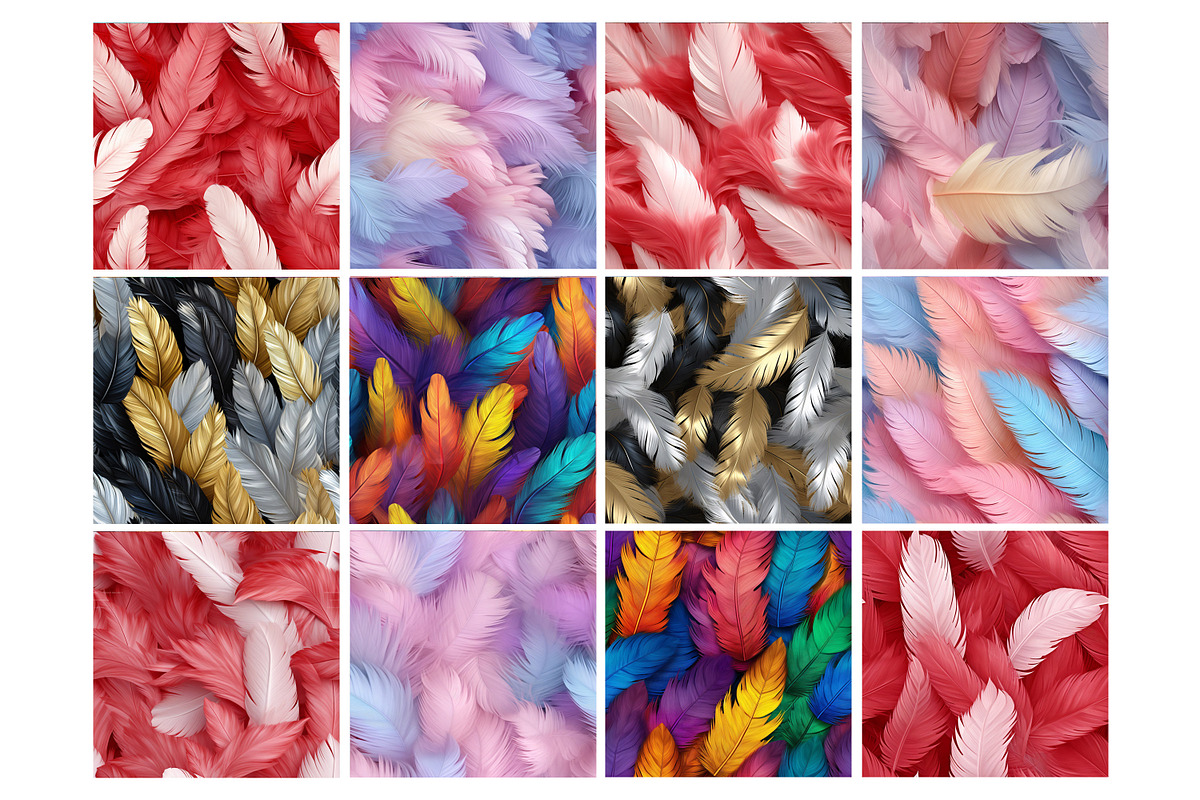Feathers Seamless Pattern, a Pattern Graphic by Forhadx5 (Photo 5 of 19)