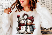Whimsical Christmas Snowman Clipart, a Work Illustration by SinaCreation (Thumbnail 6 of 7)