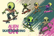 Alien on skateboarding. TShirt, an Animal Illustration by KENO Mascots (Thumbnail 1 of 10)