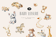 Baby Shower Watercolor Clipart, a Decorative Illustration by Sunshine Art (Thumbnail 8 of 15)