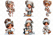 Whimsical Christmas Girls Clipart, an Illustration by Black Bird Studio (Thumbnail 6 of 6)