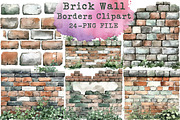 Brick Wall Borders Clipart, an Illustration by Libby Wishes (Thumbnail 1 of 5)