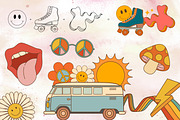 50 Retro Groovy Procreate stamps, a Brush Add-On by SecondOfJuly (Thumbnail 3 of 6)