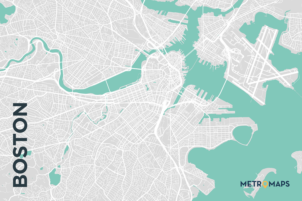 MAP SET - Pale / Turquoise - 15 Maps, a Graphic by MetroMaps (Photo 3 of 16)