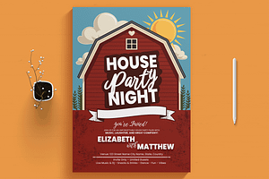 House Party Invitation Template, a Flyer Template by MightyDesign