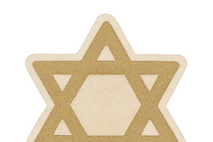 Star of David emblem in gold tones,, an Illustration by Dvoevnore photos