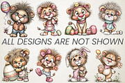 Quirky Easter Lion Clipart Bundle, an Animal Illustration by RobertsArt (Thumbnail 2 of 5)