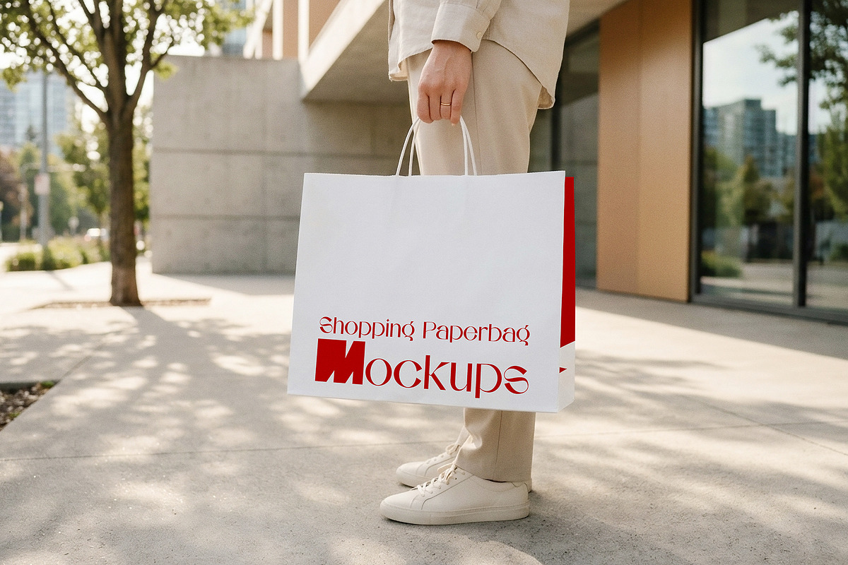 Shopping Paperbag Mockup Scene, a Packaging Mockup by areadesain (Photo 3 of 5)