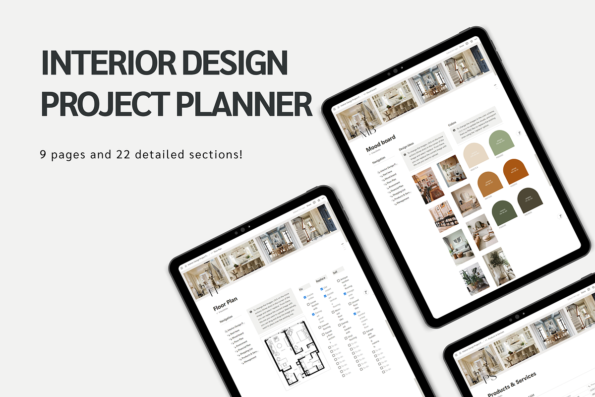 Interior Designer Notion Planner, a Presentation Template by yesitisprintable (Photo 7 of 8)