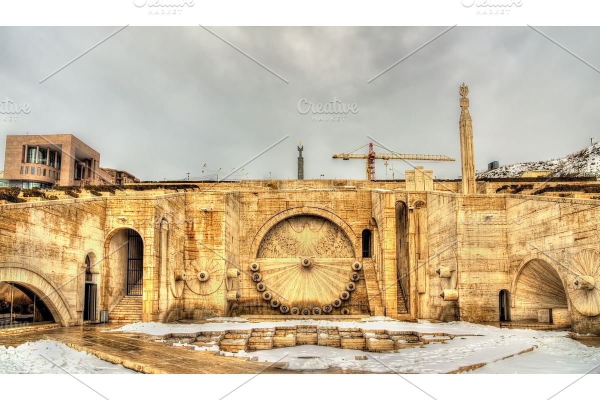 Cascade complex, a giant stairway in Yerevan, an Object Illustration by Leonid Andronov